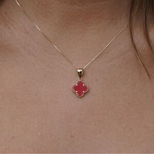14k Solid Gold Clover Charm | Birthday Gift | Everyday Jewelry |